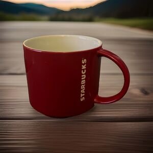 Starbucks 2012 Embossed Red Coffee Tea Mug Cup 14oz Stackable Bone China
